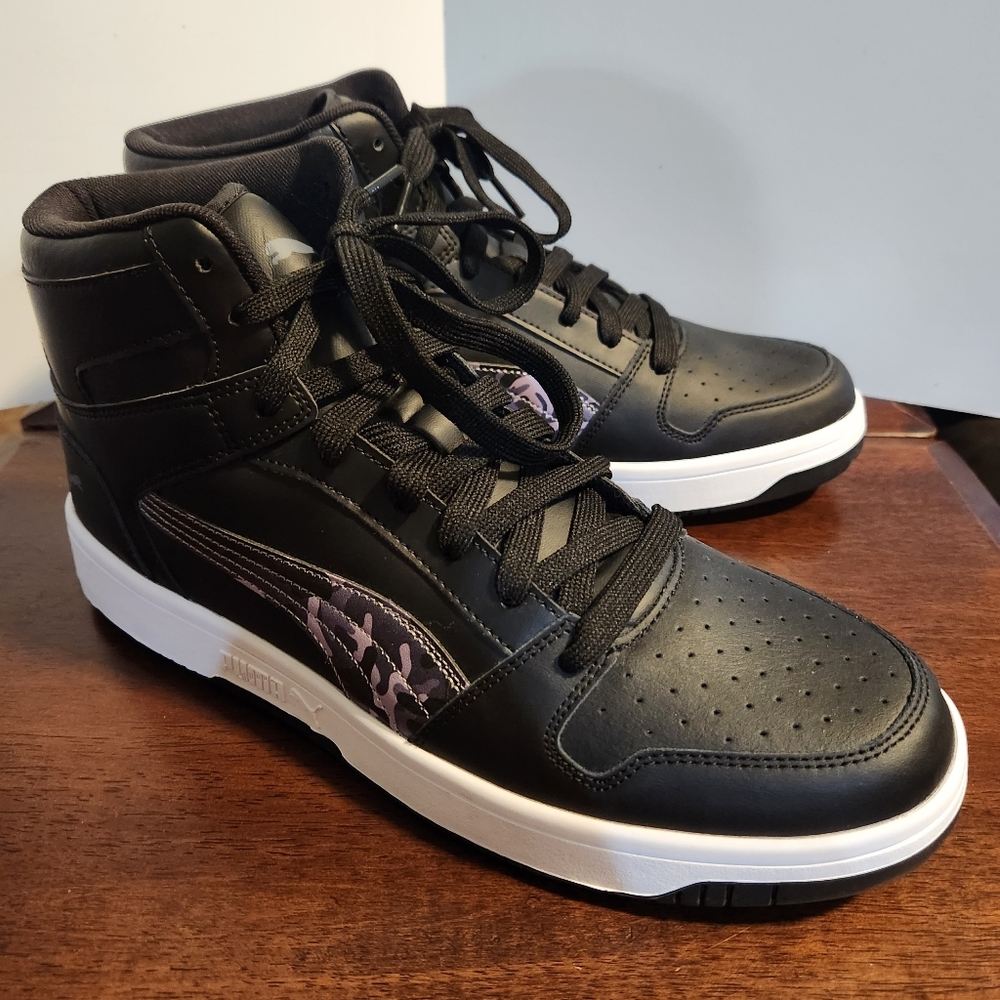 NEW Mens Sz 12 Puma REBOUND LAYUP L Black Camouflage WILDERNESS [388431-01]